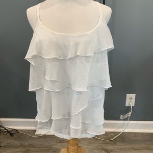 Torrid White Ruffle Tank